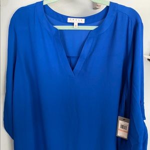 Chaus New York Stunning Blue Blouse! Size 2X (NWT)
